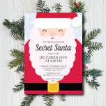 Invitación Fiesta de intercambio de regalos secretos de Santa<br><div class="desc">Super lindo Santa Claus Secret Santa Navidades Party Invitation presentando una barba de santa con traje rojo y un cinturón negro con resaltados de oro. Fácil de personalizar con la información del fiesta de sus Navidades de vacaciones. ¡Invitación contemporánea para tu fiesta secreto de intercambio de regalos con tema de...</div>