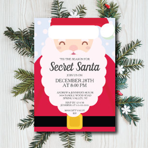 Invitación Fiesta de intercambio de regalos secretos de Santa