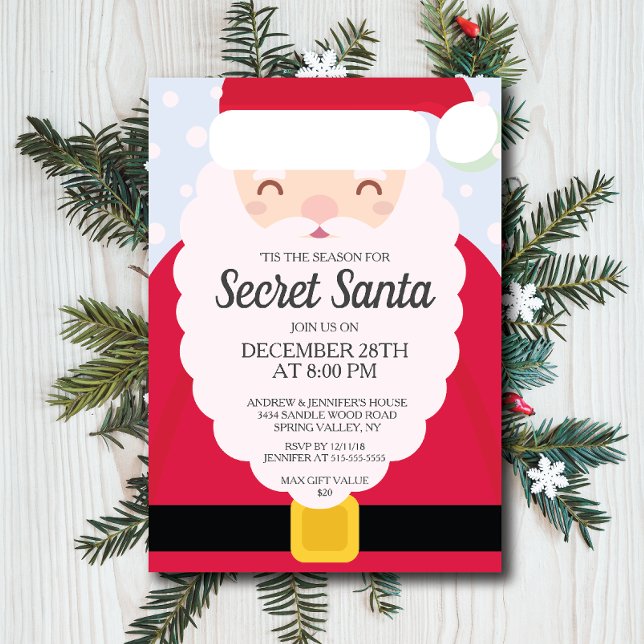 Invitación Fiesta de intercambio de regalos secretos de Santa (Subido por el creador)