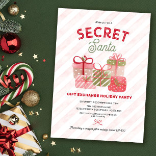 Invitación Fiesta de intercambio de regalos secretos de Santa