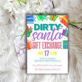 Invitación Fiesta de Intercambio de Regalos sucios de colores