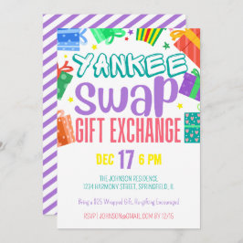 Invitación Fiesta de Intercambio de Regalos Yankee de Colores