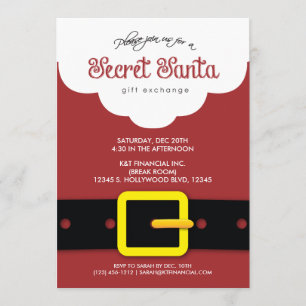 Invitación Fiesta de intercambio secreto corporativo de Santa