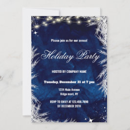 Invitación Fiesta de invierno azul y blanco 2025