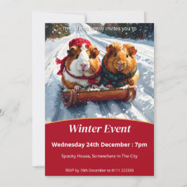 Invitación Fiesta de invierno de cerdo de Guinea