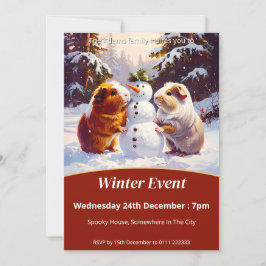 Invitación Fiesta de invierno de cerdo de Guinea