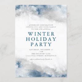 Invitación Fiesta de invierno de color azul y gris acuático
