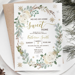 Invitación Fiesta de invierno de Floral Blanca