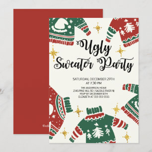 Invitación Fiesta de invierno de suéter suave y feo