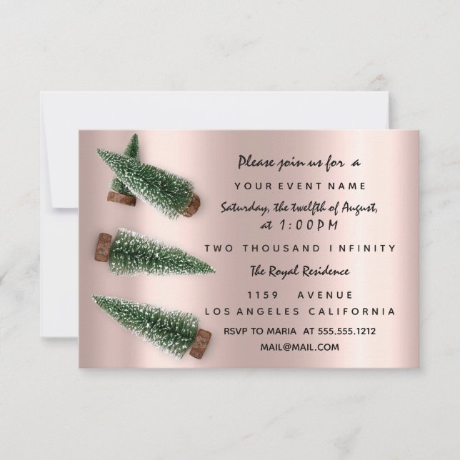 Invitación Fiesta de invierno de vacaciones Navidades de cena (Anverso)