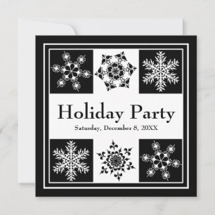 Invitación Fiesta de invierno elegante Navidades con copos de