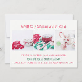 Invitación Fiesta de invierno invita a fiesta de Navidades de