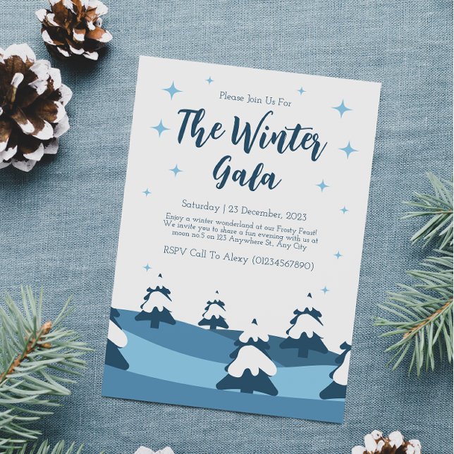 Invitación Fiesta de invierno minimalista (Subido por el creador)