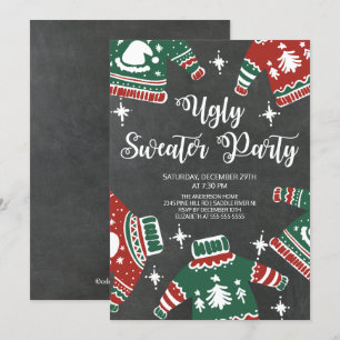 Invitación Fiesta de invierno moderno y suéter fea
