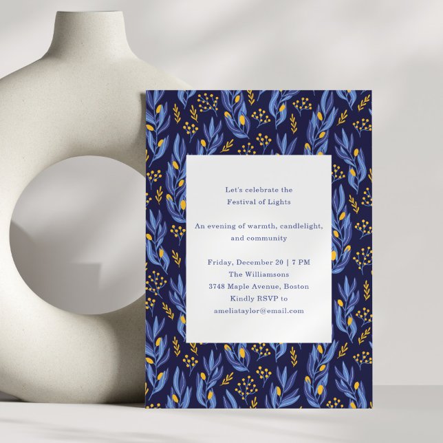 Invitación Fiesta de Janucá Azul Elegante de Celebración (Subido por el creador)