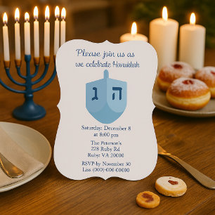 Invitación Fiesta de Janucá Azul y Blanco