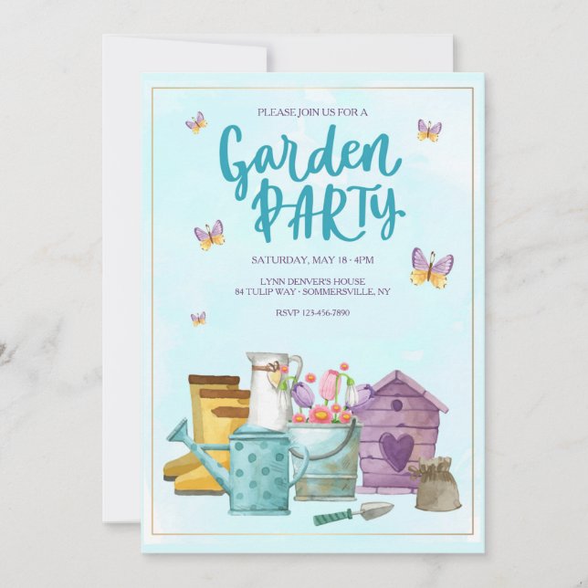 Invitación Fiesta de jardín (Anverso)