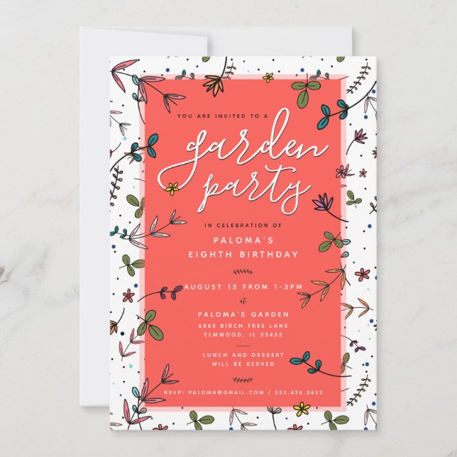 Invitación Fiesta de jardín (Anverso)