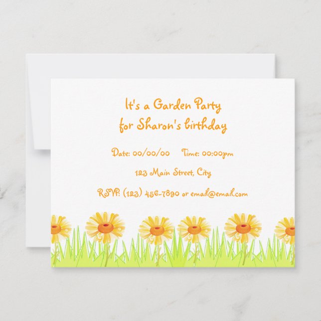Invitación Fiesta de jardín (Anverso)