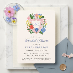 Invitación Fiesta de Jardín Cresta Floral Moderno Shower de N
