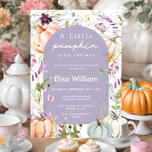 Invitación Fiesta de Jardín de Cumpleaños de Bebé Calabaza Fl