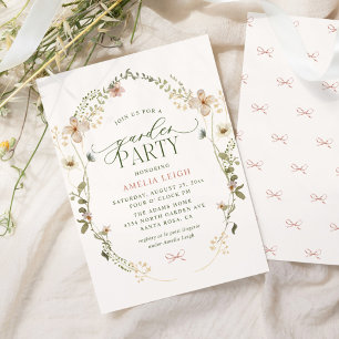 Invitación Fiesta de Jardín Floral de Cuento de Hadas Caprich