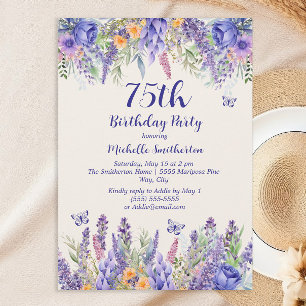 Invitación Fiesta de Jardín Floral de Lavanda Púrpura para Cu