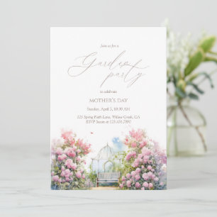 Invitación Fiesta de Jardín Floral Gazebo Elegante Día de la 