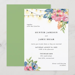 Invitación Fiesta de jardín, flores y Boda de las luces de to