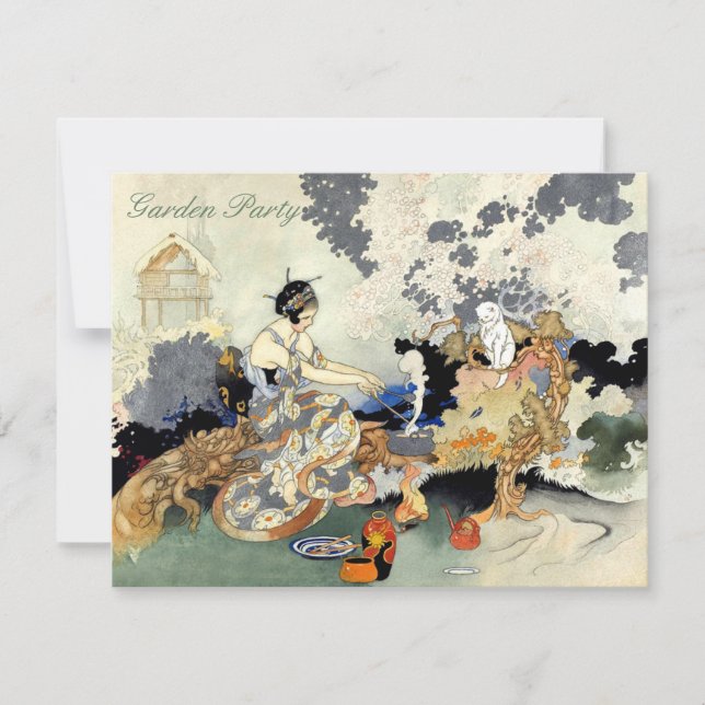 Invitación Fiesta de jardín japonesa del cumpleaños del (Anverso)
