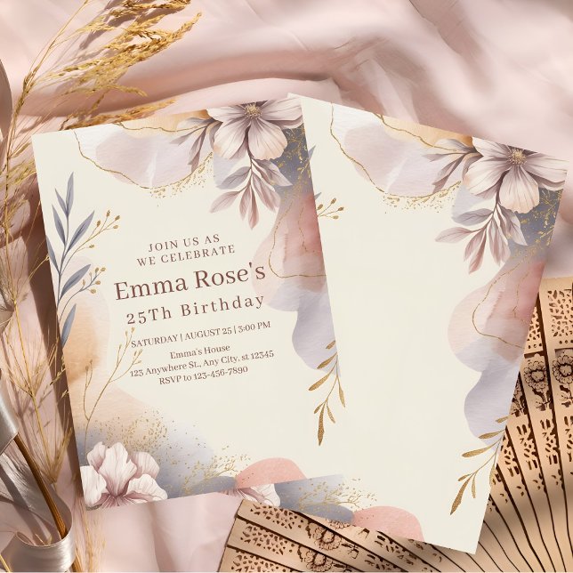Invitación Fiesta de Jardín Romántico con Acuarela (Subido por el creador)