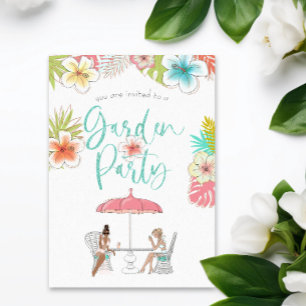 Invitación Fiesta de Jardín Tropical Elegante