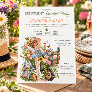 Invitación Fiesta de Jardinería en la Jubilación Divertida