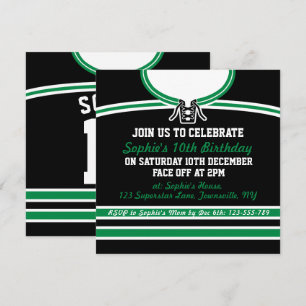 Invitación Fiesta de Jersey con temas de hockey invita a plan