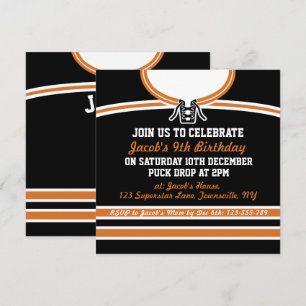 Invitación Fiesta de Jersey de Hockey sobre Hielo invita a pl