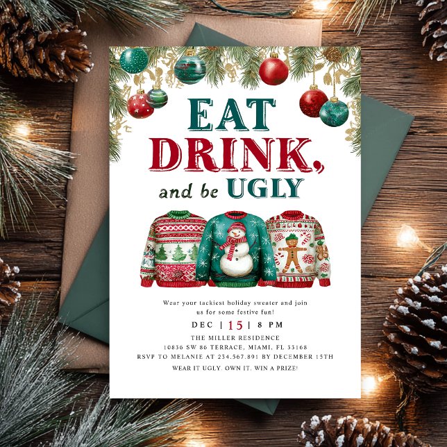 Invitación Fiesta de Jerseys Feos de Navidad (Subido por el creador)