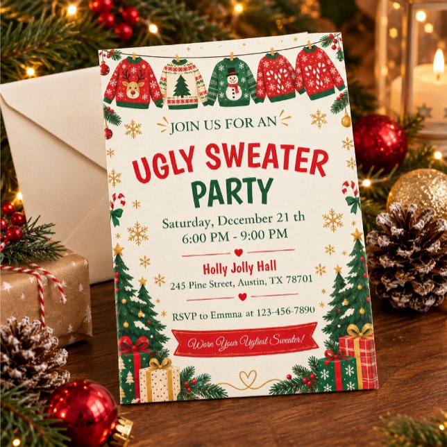 Invitación Fiesta de Jerseys Navideños Feos (Subido por el creador)