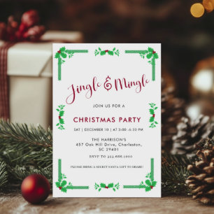 Invitación Fiesta de Jingle & Mingle Holiday Greenerenery Nav
