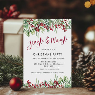 Invitación Fiesta de Jingle & Mingle Holiday Greenerenery Nav