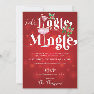 Invitación Fiesta de Jingle Mingle Navidad navideña