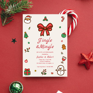 Invitación Fiesta de Jingle &Mingle Whimsy Doodle Frame