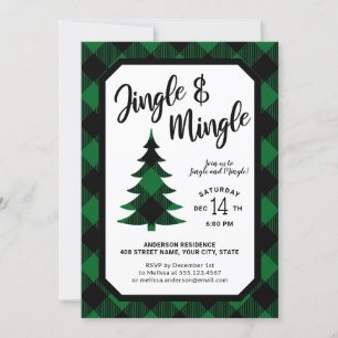 Invitación Fiesta de jingle y melodía verde