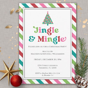 Invitación Fiesta de Jingle y Mingle Bright Retro