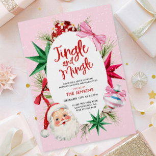 Invitación Fiesta de Jingle y Mingle Colorful Navidades
