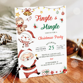 Invitación Fiesta de Jingle y Mingle Santa Navidades