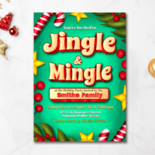 Invitación Fiesta de jingle y mingle - turquesa