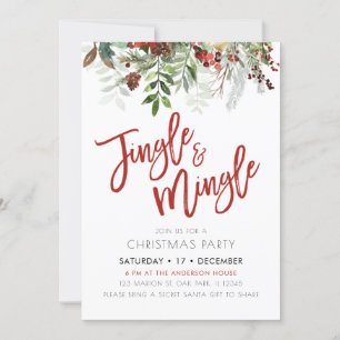 Invitación Fiesta de jingle y Navidades de mingle de invierno