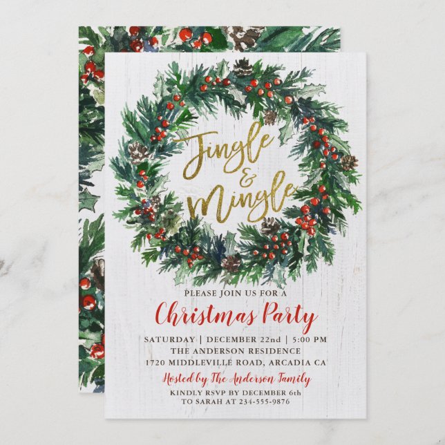 Invitación Fiesta de jingle y Navidades de mingle de Rusia (Anverso / Reverso)