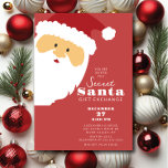 Invitación Fiesta de Jolly Secret Santa Navidades<br><div class="desc">Celebre la temporada festiva con nuestra encantadora invitación a la fiesta de Santa Claus, diseñada para marcar el tono perfecto para su reunión de vacaciones. Esta invitación incluye un delicioso ilustracion de Santa Claus, que invita a los huéspedes a unirse a la diversión de un intercambio de regalos Secret Santa....</div>