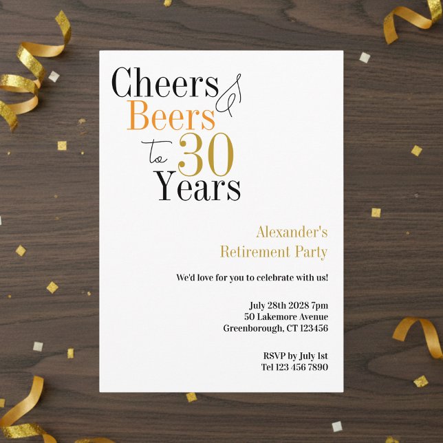 Invitación Fiesta de Jubilación 30 años Saludos y cervezas mí (Subido por el creador)
